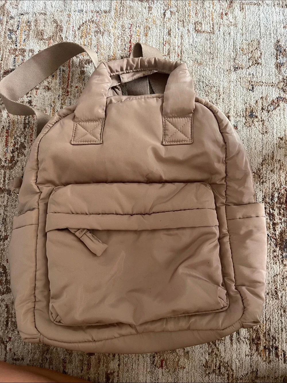 Padded Taupe Backpack